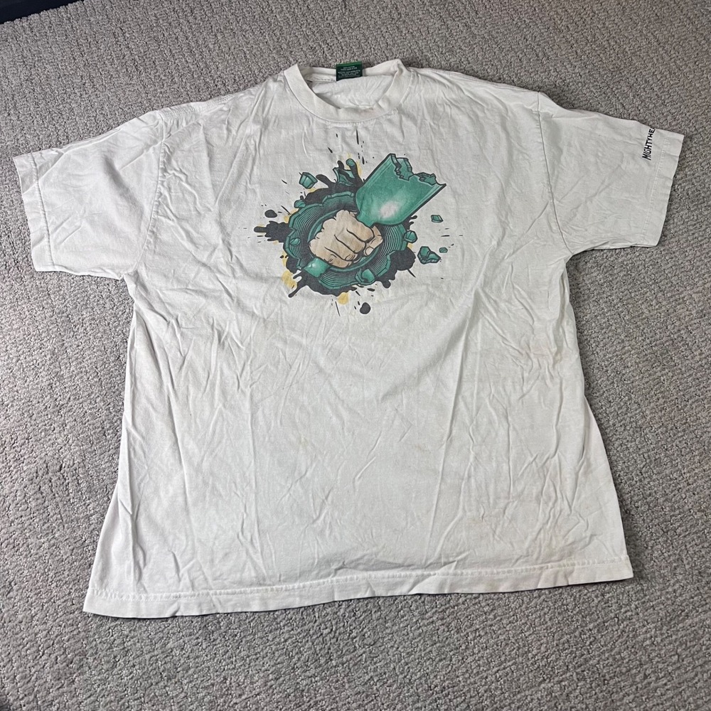 Mighty Healthy Bottle Service White T-shirt ADULT XL